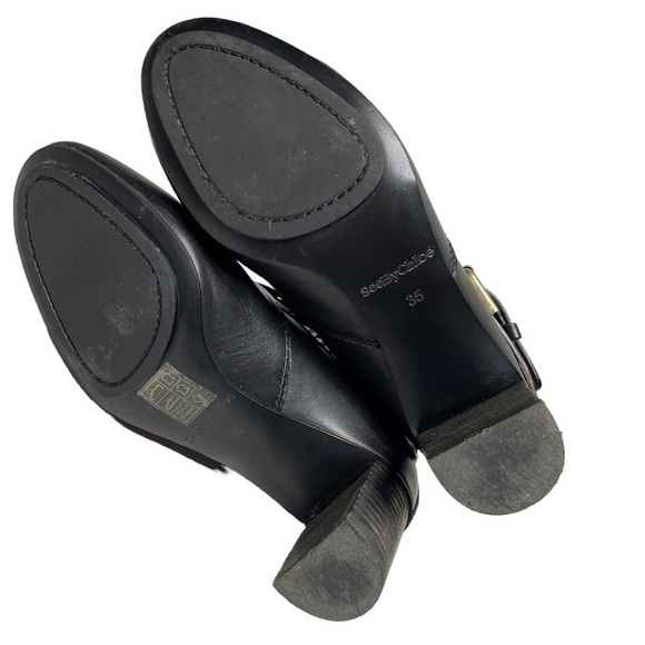 SEE BY CHLOE Cappa Leather Buckle Booties size 35 - Picture 6 of 9